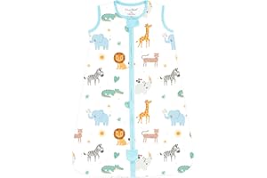 Mama Cheetah Sac de couchage pour bébé 2,5 TOG. couverture en coton biologique à porter avec fermeture éclair dans les deux sens. nourrisson. enfant. garçon et fille. 6-12 mois