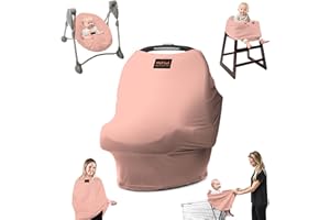 Milk Snob Original 5-in-1 Luxe Bezug – Multifunktionale Babytrage mit Stilltop-Funktion | Stilltuch für unterwegs, Kinderwagen Sonnenschutz, Bezug für Babyschale, etc. (Light Pink)