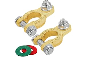 Bolatus 1 para zacisków do akumulatora 12 V, 24 V, zaciski biegunowe z bolcem M8, uniwersalne zaciski przyłączeniowe do samochodów, łodzi, przyczep kempingowych