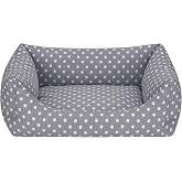 Pet Comfort Uniform Gri Puantiyeli Kedi ve K&ouml;pek Yatağı S 50x60cm