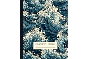 Composition Notebook College Ruled: Vintage Retro Ocean Waves | Art Aesthetic Journal for College, School & Work