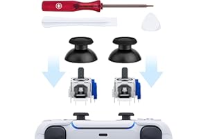 Tolesum Zestaw zamienny analogowego joysticka TMR Effect do kontrolera Dual Sense PS5 z narzędziami naprawczymi (wymagane spawanie) Bez dryftu – czarny
