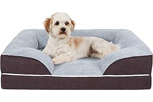 Uilkbyu Orthopedic Dog Beds for Medium Dogs, Memory Foam Dog Beds Medium Dog Bed Washable with Removable Cover & Nonskid Bottom, 71x59x17cm