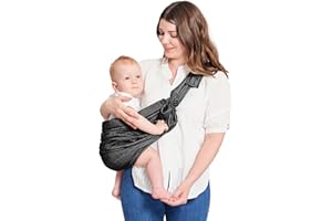WINLOAD Fascia Porta bebè, Porta Bambino Regolabile, Facile da Indossare, Marsupi per Allattamento Ergonomica, Trasporto a Mani Libere, Marsupio Bambino Unisex, per Neonati Fino a 15 kg (Nero)