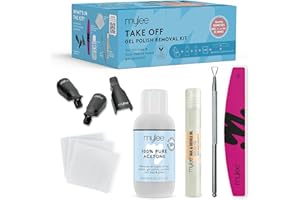 Mylee Take Off Kit - Set complet pour retirer vernis gel semi-permanent - Avec acétone, pinces réutilisables, lingettes pour ongles, lime à ongles, stylo huile pour cuticules, racloir pour vernis gel