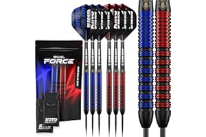 ‎KOTO DARTS KOTO - Dual Force Messing Dartpfeile 20 G, 6 Stück Komplettsets Dartpfeile mit Zwei darttasche, Perfect für anfanger, Dart Set mit Zubehör