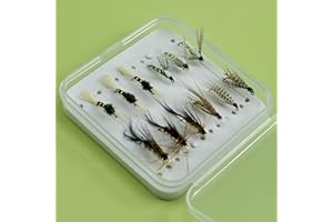 YAZHIDA | Kit de moscas de pesca con mosca | mosca seca | mosca húmeda | 12 piezas