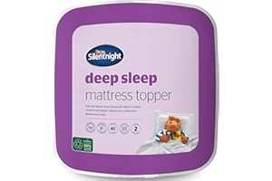 Silentnight Deep Sleep King Size Mattress Topper - Best Thick Soft Comfy Toppers For Bed Caravan Campervan Sofa Beds - Machine Washable Hypoallergenic Bed Topper, White