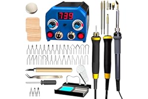 FIRElood LH55-3-3 Holzverbrennungsset, Brandmalerei-Holzverbrennungswerkzeug-Set mit Brandmalerei-Maschine, 33 Drahtspitzen, 3 Holzverbrennungsstifte, einstellbare Temperatur 250–700 ℃