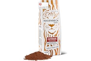 ‎HAGENBECK KAFFEE Hagenbeck Caféhaus 500g | Gemahlener Kaffee | Klassisch-vollkommenes Aroma | Mittelstarker Röstkaffee aus 100% Arabica-Mischung | Schonende Röstung | Kaffeebohnen gemahlen