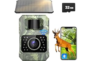 Assark Wildkamera mit Handyübertragung App,48MP 30fps WIAN Solar Wildtierkamera mit Bewegungsmelder Nachtsicht, Wiederaufladbare 2000mAh Lithium-Akku, 0,2S Auslösen, IP66 Waterproof