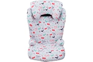 JYOKO Kids Bezug kompatibel mit Britax Romer Kidfix, aus Baumwolle (Romer Kidfix, Dino Party)