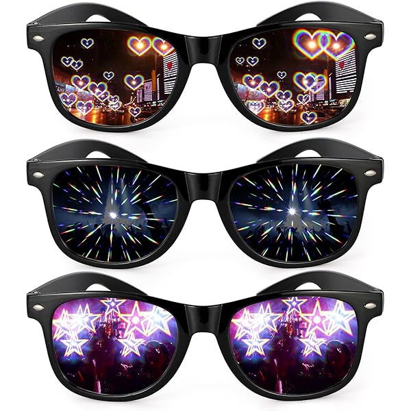 4 Occhiali A Forma Di Cuore - Effetto 3D Per Feste - Rosso/Nero/Rosa/Bianco - Foto 4