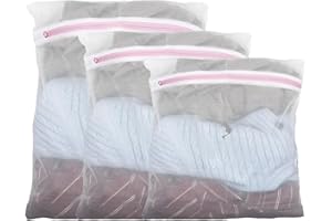 Dmjia® Bolsa Lavadora 3 Piezas, Bolsa Ropa Interior Lavadora 40 cm - 60 cm 3 Tamaños Diferentes, Bolsas Lavadora Ropa Delicada Cremallera Oculta, Muy Resistente