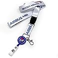 British Airways A350 Lanyard Set with Badge Reel and Holder in Blue, Polyester, Classic Style