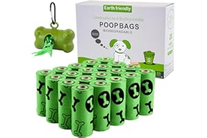 OIRLVCE Dog Waste Bags, 300 Dog Poop Bags, Lavender Scented, Super Strong Thick, 15 Bags per Roll, 20 Rolls, 9 x 13inches, Adjustable Dispenser Included