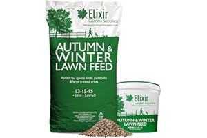 Elixir Gardens Autumn Winter Fertiliser, Sports Field, Paddock and Lawn Feed | Treats 100sqm, Made for British Climate | 1kg-25kg in bag or tub | NPK 3-15-15 + 5.2% S | x 5kg bag