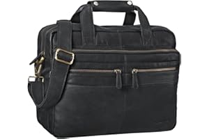 STILORD 'Explorer' Sac Professeur Cuir Homme Femme - Grand Cartable Vintage en Cuir Véritable avec Bandoulière Séparateurs & Compartiment Ordinateur - Sacs Travail