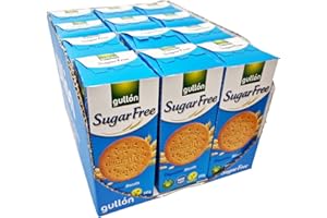 Gullon Sugar Free Digestive Biscuits, 12 x 245g – Vegan, High Fiber, No Added Sugar, Ideal for Diabetics & Health-Conscious Lifestyles