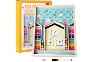 Fullware Wooden Addition within 10 Decomposition Learning Board, Montessori Educational Toys for 5 6 7 8, Preschool & Reception KS1 Year 1 2 Learning Toys, maths game - Birthday Gift for Boys & Girls