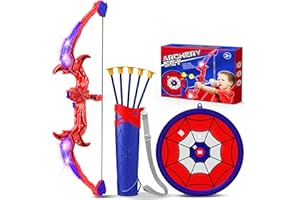 Toyokid Spinnen Spielzeug ab 3 4 5 6 7 8 9 10 11 12 Jahre Jungen,Pfeil und Bogen Kinder Set mit LED Licht,Outdoor Spider Spielzeug ab 9 10 11 12 Jahre Jungen,Outdoor Spiele für Kinder Geschenk
