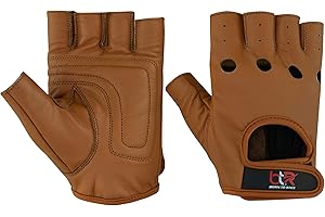 Btr Born To Race Men's Leather Driving Half Finger Gloves Soft A Grade Cowhide Leather Bus Driver Fingerless Fashion Classic Gloves