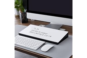 ULIFEME Desktop Whiteboard, DIGIELE Glas-Whiteboard Desktop-Memoboard, Trocken Abwischbare Glas-Oberfläche, Tastaturständer + Acryl-Schreibtisch-Organizer + Marker und Radiergummi für Büro, Zuhause & Schule