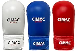 CIMAC Competition Karate Mitts with Thumb - Junior, Red - Protects Your Hands During Training and Sparring, Lightweight & Durable, with Injection-Moulded Foam Padding