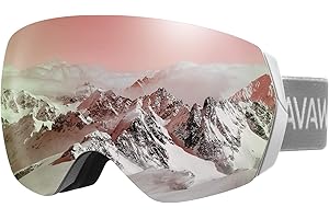AVAWAY OTG Ski Goggles- Detachable Lens Anti Fog Snowboard Snow Sports Goggles with Anti-Slip Strap for Men Women Youths
