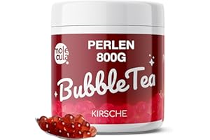 ‎MOLECULA MOLECULA MOLEKULARNA FABRYKA SAMKU Popping Boba Molecularer Kaviar für Bubble Tea Nahrungsergänzungsmittel 100% Vegan und Glutenfrei Bobas ohne künstliche Farbstoffe Perlen 800 g Kirsche