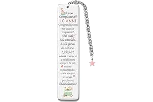 FCZIVA Segnalibri 10° Compleanno Ispiratore Sorella Figlia Nipote Felice 10° Compleanno Regalo Ragazze Personalizzato Cugina Amante Libro Segnalibro Incoraggiare Ricordi Migliore Amica Regala Stelle Rosa