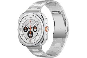 TRUMiRR Titan Armband Ersatz für Galaxy Watch Ultra 47mm Männer Frauen, Robustes Titan Metall Uhrenarmband Keine Lücke Armband für Samsung Galaxy Watch Ultra 47mm