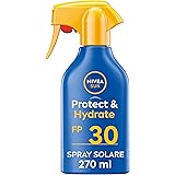 NIVEA SUN Maxi Spray Solare Protect & Hydrate SPF 30 in Flacone Spray da 270 ml, Crema Solare che Idrata a Fondo per 48h, Cre