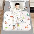 Azonee Potty Training Bed Pad Bed Protector for Kids Bed Wetting Mattress Protector Waterproof Protection Toddler Bed Wetting Mats Fits Single Size Bed Dinosaur for Boys and Girls 70X90CM