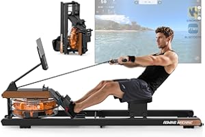 ORISYN Rudergerät für Zuhause Klappbar: Bluetooth Rudergerät Wasser mit Verstellbarem Tablethalter - 98% Vormontierte Klappbare Rudergeräte160KG Belastbar