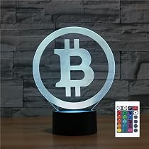 3D Bitcoin Nachtlicht Mit Fernbedienung | 16 Farben, LED Acryl Tischlampe | Für Kinderzimmer, Nachtisch, Als Geschenk