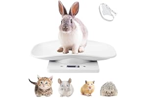 GOLDMEET Digitale Haustierwaage, elektronische LCD-Waage für kleine Tiere, mit Maßband, Multifunktions-Küche, Badezimmer, Gewichtswaage genau messen max 10 kg