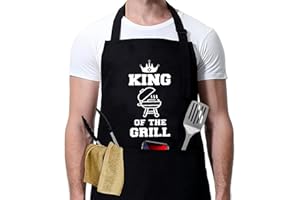 RCYHCY Grembiule Cucina Uomo Donna, Cuoco Grembiule Nero, Divertenti BBQ Uomo Personalizzati, Griglia Grembiule Cucina Divertenti, Grembiule da Cuoco Impermeabile, Per Cucina, Ristorante, Caffetteria