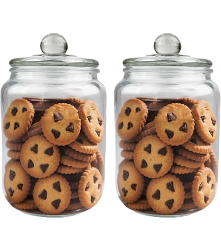 Kit 2 Bocaux En Verre Hermétiques 3,9L - Grand Bocal Bonbonnière Transparent Pour Cuisine