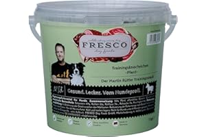FRESCO Dog Martin Rütter Trainingsknöchelchen Pferd 1kg-Eimer | getreidefreies Hundefutter | Trainingssnack | gesund und natürlich | ohne künstliche Zusätze | Made in Germany