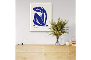 YANGMANINI Abstrait décoration de la maison toile Art peinture français Henri Matisse bleu affiches Hd impression mur photo salon décor 50x70 cm sans cadre