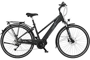 ‎FISCHER Fischer E-Bike Trekking, VIATOR 4.1i Elektrofahrrad für Damen, RH 44 cm, Mittelmotor 80 Nm, 36 V Akku im Rahmen, schwarz matt, 28 Zoll
