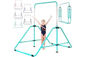MARFULA Upgrade Foldable Gymnastic Bar with Mat for Kids Ages 3-12, 200 lbs Weight Capacity, Gymnastic Kip Bar Horizontal Bar for Kids, Gymnastic Training Equipment for Home and Gym Center Use