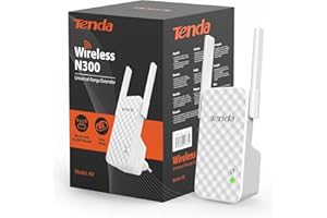 ‎TENDA Tenda A9 N300 Uniwersalny Wzmacniacz WLAN Z Dwoma Antenami (300 Mbit/s, WPA, WPA2, Kompatybilność Ze Wszystkimi Popularnymi Routerami WLAN), Biały
