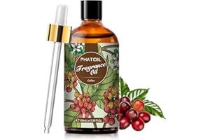 PHATOIL Olejek Eteryczny Kawy 100ML, Olejki Eteryczne Do Dyfuzora, Olejek Zapachowy Z Kawy Do Aromaterapii, Nawilżacz, Świece, Coffee Oil