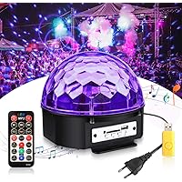 UV Beleuchtung Discokugel SOLMORE UV Schwarzlicht 4 Modi Musikgesteuert Disco Ball Bühnenlicht Disco Partylicht…