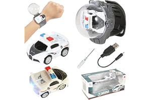 SJYIH 2022 New 30 Meters Remote Control Distance Glow Mini Remote Control Car Watch Toys, Tiktok Watch Car Toys, 2.4 GHz Racing Car Watch with USB Charging Cartoon RC Small Car