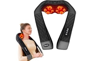 KNQZE® Massaggiatore cervicale, 2025 Shiatsu 4D massaggiatore schiena e collo, Massaggio collo 4D con impastamento del tessuto profondo, Alleviare la fatica, Regalo donna uomo mamma