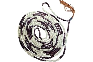 1000 Bead Wooden Misbaha Tasbih - 4.5x6.5mm Handmade Prayer Beads - Islamic Tasbeeh for Dhikr - Premium Long Zikr Rosary - Eid, Ramadan Gift for Muslims (White Black)