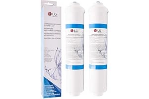 LG 5231JA2010B - 2x Cartuchos de filtro de agua de repuesto para frigoríficos y neveras, conexión Push-Fit